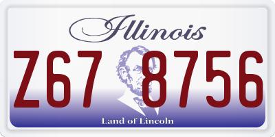 IL license plate Z678756