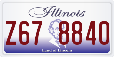 IL license plate Z678840