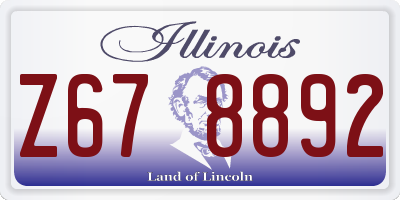 IL license plate Z678892