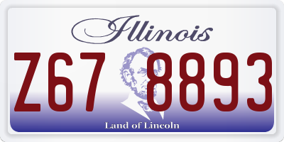 IL license plate Z678893