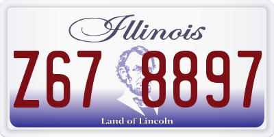 IL license plate Z678897