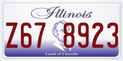IL license plate Z678923