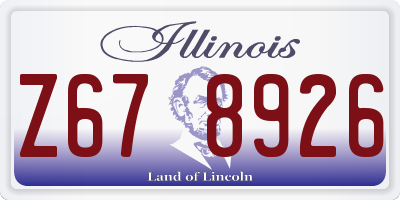 IL license plate Z678926