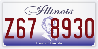 IL license plate Z678930