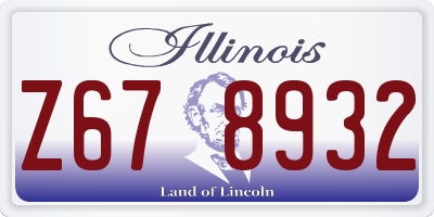 IL license plate Z678932