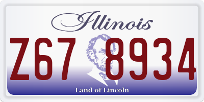 IL license plate Z678934