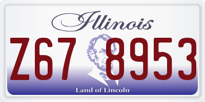 IL license plate Z678953