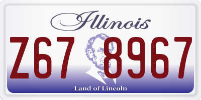 IL license plate Z678967