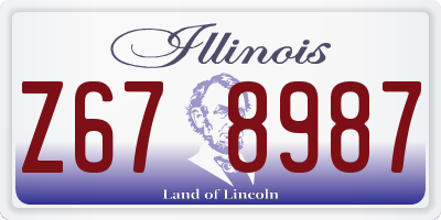 IL license plate Z678987