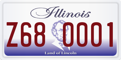 IL license plate Z680001
