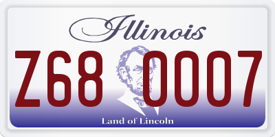 IL license plate Z680007