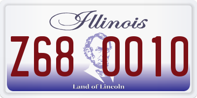 IL license plate Z680010