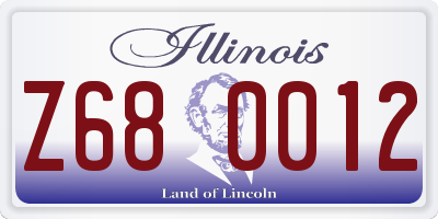 IL license plate Z680012