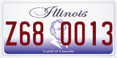 IL license plate Z680013