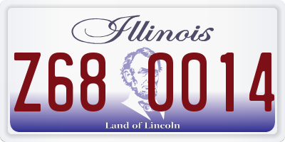 IL license plate Z680014