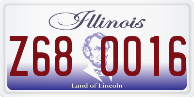 IL license plate Z680016