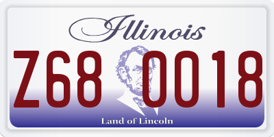IL license plate Z680018