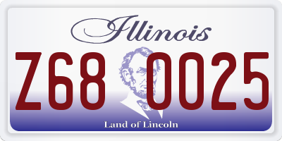 IL license plate Z680025