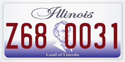 IL license plate Z680031