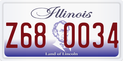 IL license plate Z680034