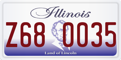 IL license plate Z680035