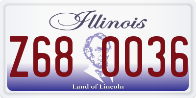 IL license plate Z680036