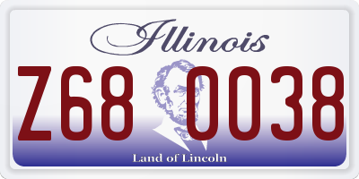 IL license plate Z680038