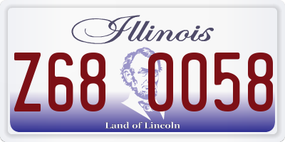 IL license plate Z680058