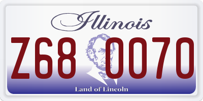 IL license plate Z680070