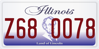 IL license plate Z680078