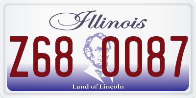 IL license plate Z680087