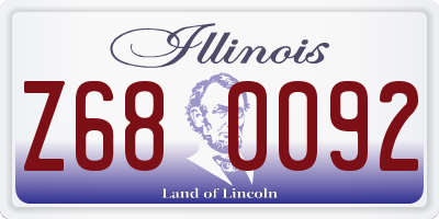 IL license plate Z680092