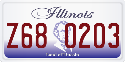 IL license plate Z680203