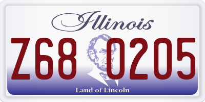 IL license plate Z680205