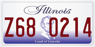IL license plate Z680214