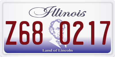 IL license plate Z680217