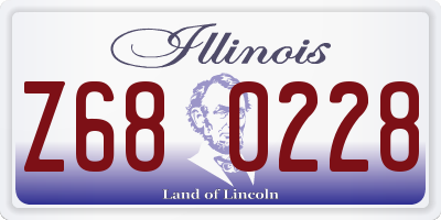 IL license plate Z680228