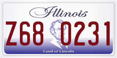 IL license plate Z680231