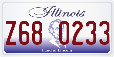 IL license plate Z680233