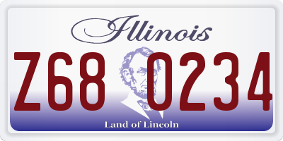IL license plate Z680234