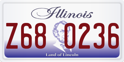 IL license plate Z680236