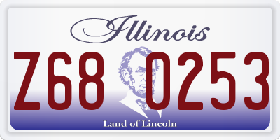 IL license plate Z680253