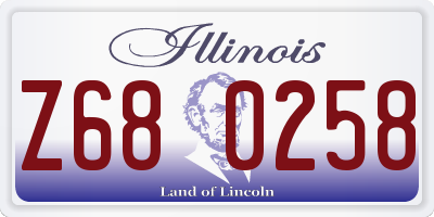 IL license plate Z680258