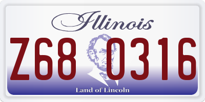 IL license plate Z680316