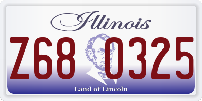 IL license plate Z680325