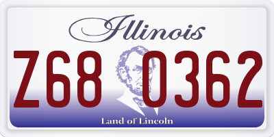 IL license plate Z680362