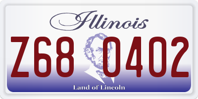 IL license plate Z680402