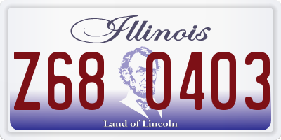 IL license plate Z680403
