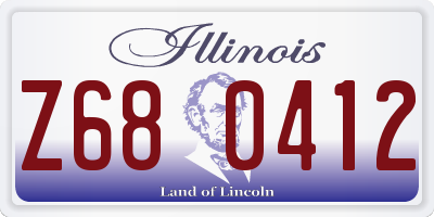 IL license plate Z680412
