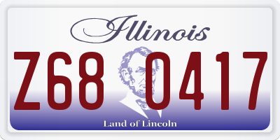 IL license plate Z680417